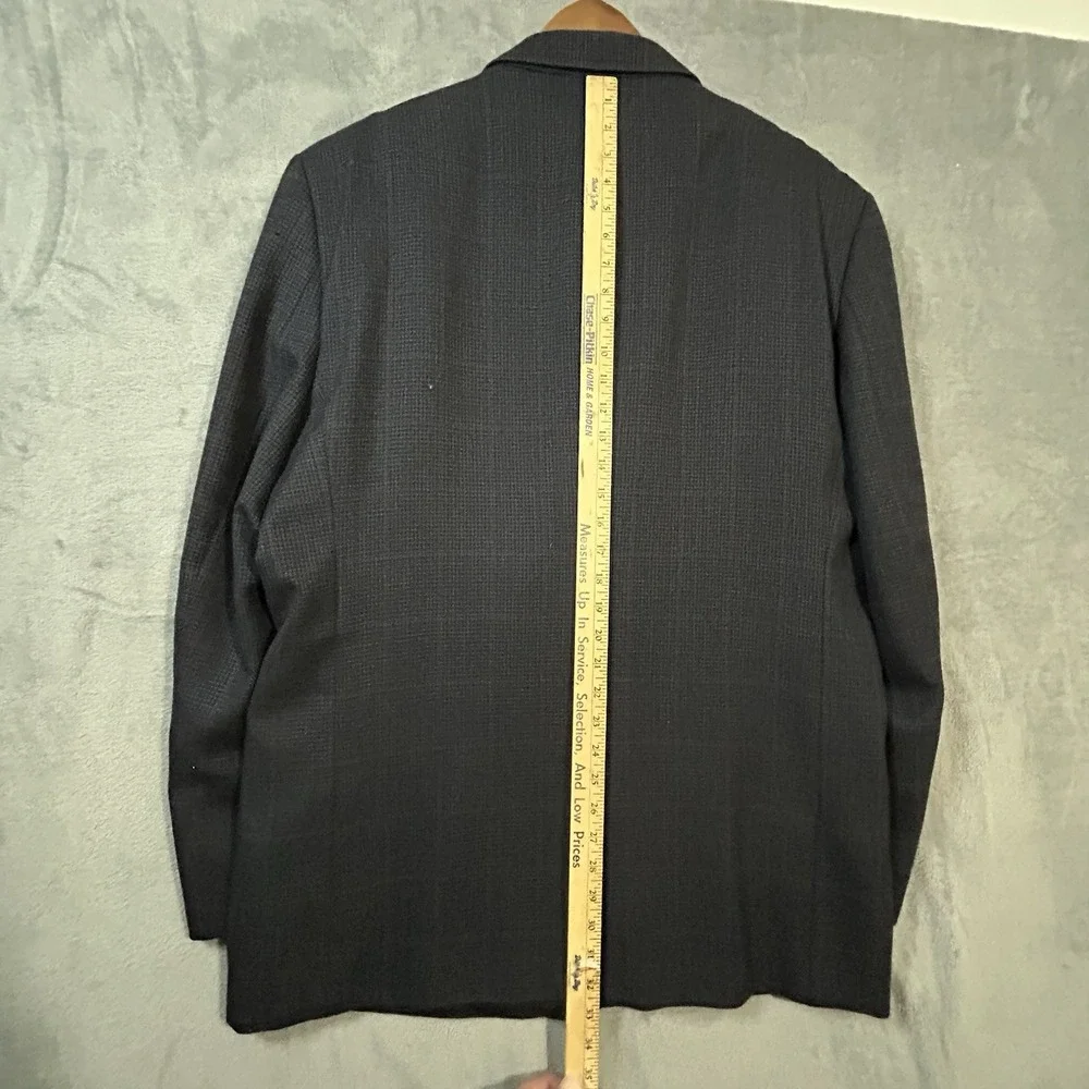 Pronto‎ Uomo Blazer Mens 48L Lambswool Sport Coat Gray Herringbone 2 Button